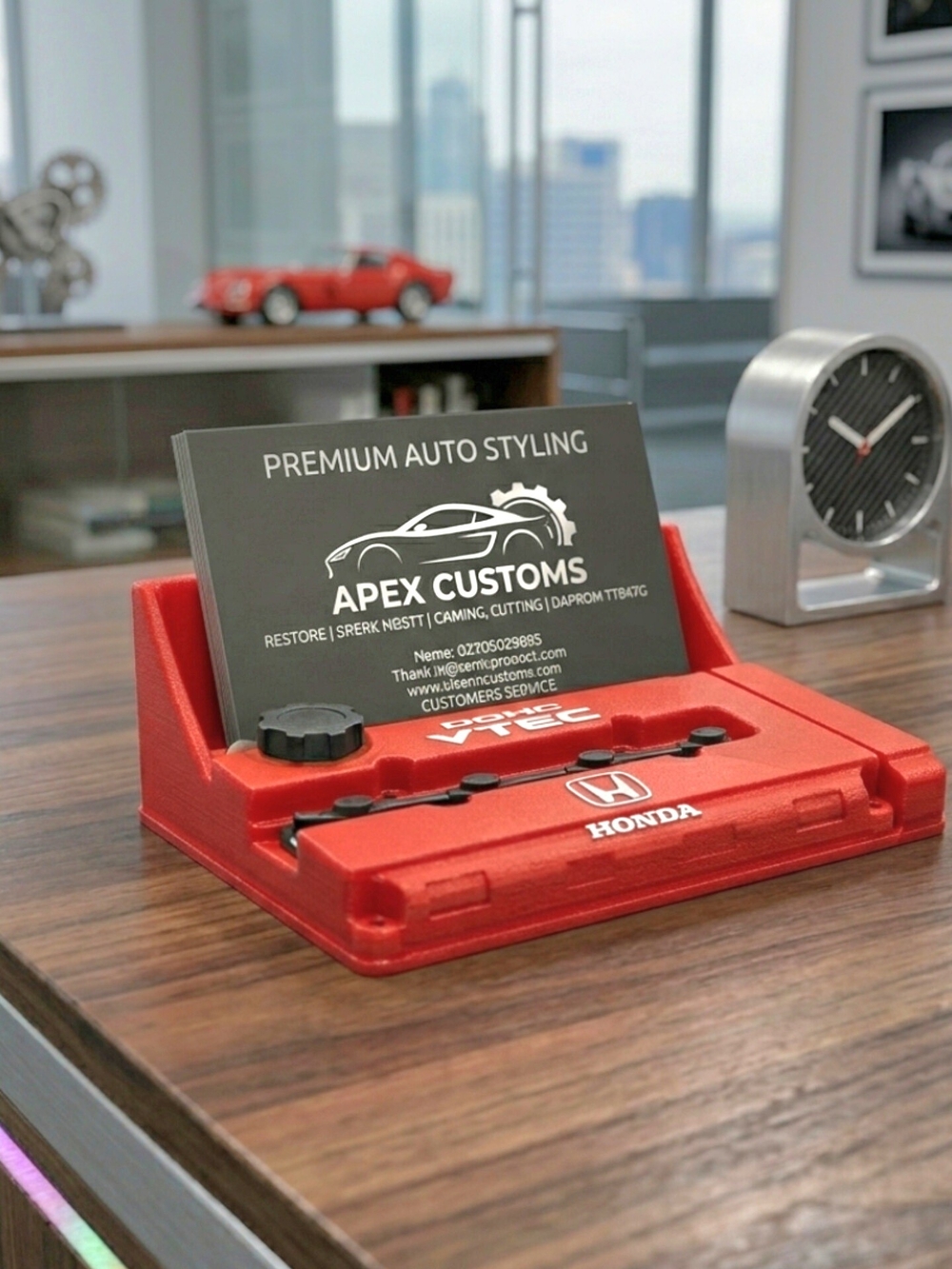 Honda VTEC Red Engine Cover Card Holder